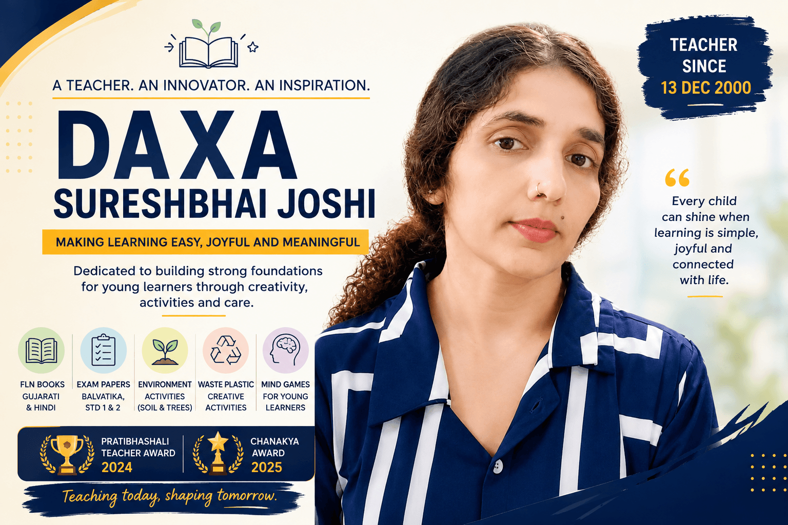 Daxa Sureshbhai Joshi makes learning joyful article thumbnail